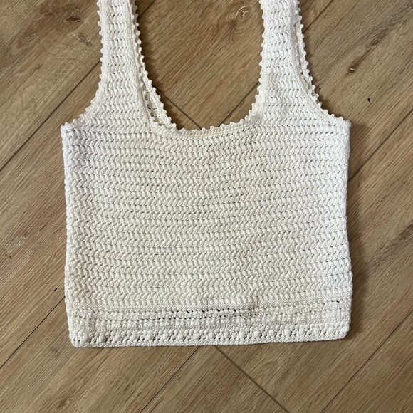 Vince White Ribbed Cropped Tank Top - Picture 4 of 9